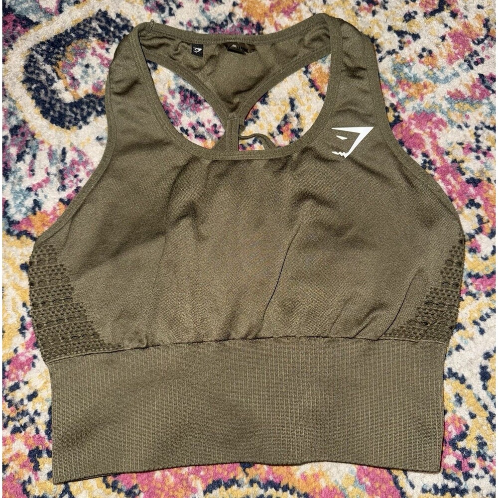 Gymshark Energy+ Seamless Racerback Sports Bra Green Women’s Medium